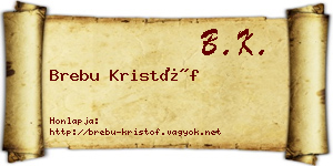 Brebu Kristóf névjegykártya